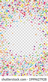 Bright Round Background Transparent Vector. Confetti Celebration Texture. Graphic Frame. Red Geometric Surprise Design. Blue Christmas.