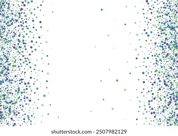 Bright Round Background White Vector. Confetti Top Frame. Multicolored Graphic. Rainbow Dot Falling. Element Banner Texture.