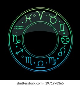 bright round calendar of zodiac signs