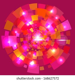 bright round equalizer on pink vector background