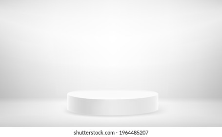 Bright round stage with copy space. Banner template