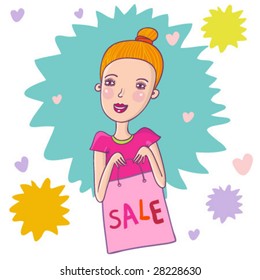 Concepto de venta brillante en vector