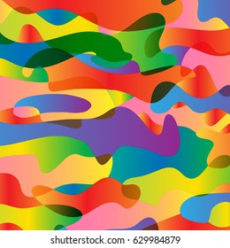 Bright saturated colourful smooth spots camouflage holiday background 