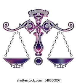 Bright scales, zodiac Libra sign