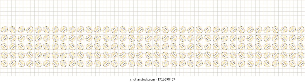 Bright scandi floral blooms seamless vector border pattern. Stylized cute kids flower doodle banner. Kawaii playful style deco ribbon trim. Decorative modern girly japanese stationery washi tape.