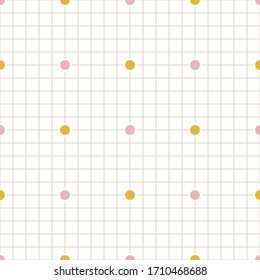 Bright scandi polka dot seamless vector background pattern. Stylized cute kids dotty doodle texture. Kawaii ditsy playful style decor swatch. Decorative modern girly japanese stationery all over print