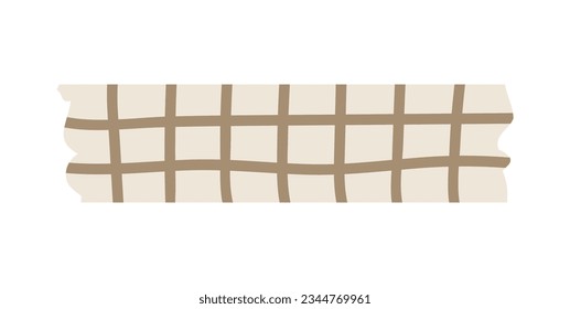 Bright scandi vector border washi pattern with lines. Stylized scotch tape cute kids doodle banner. Scandinavian playful style adhesive deco ribbon trim. Decorative modern elements.
