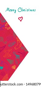 Bright scandinavian Christmas cards with New Year doodles and handwritten inscriptions. Merry Christmas, 2020, happy, heart, I love christmas.  vector