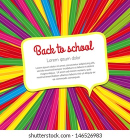 Bright school background of colored pencils