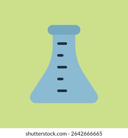 Bright science icon representing fluid in flask.