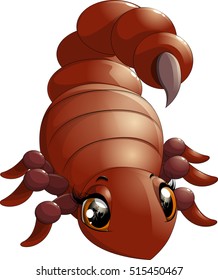 bright scorpion on a white background