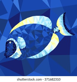 Peixe marinho brilhante em técnica abstrata 