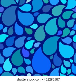 Bright sea seamless pattern with drops. Vector Bright blue drops.Sea Bright drop pattern for fabric. Illustration water pattern.