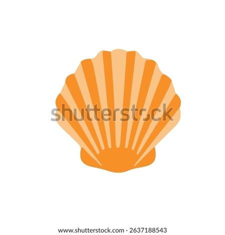 Bright sea shell flat icon, tropical and coastal design element for use in vacation themes, summer graphics, seaside illustrations, marine clipart, and ocean digital art