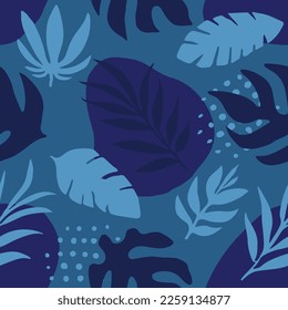 Bright Seamless Abstract Artistic Scribble Art. Purple Repetitive Fashion Vintage Surface, Seamless Backdrop. White Endless Contemporary Flora Leaves Texture. 