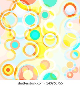 Bright seamless abstract background with circles and curved lines. Eps10