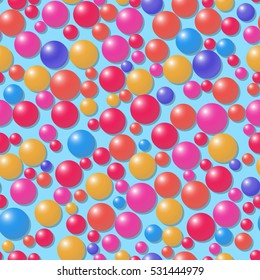 Bright seamless abstract pattern. Colorful balloons on the light background.