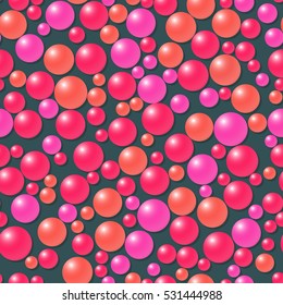 Bright seamless abstract pattern. Colorful balloons against a dark background.