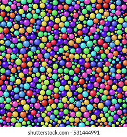 Bright seamless abstract pattern. Colorful balloons against a dark background.