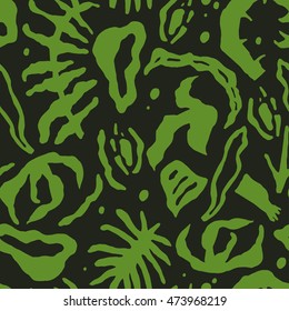 Bright seamless abstract pattern of the fantastic plants elements