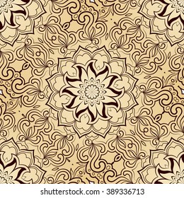 Bright seamless abstract pattern, mandala. Vector design template for art.