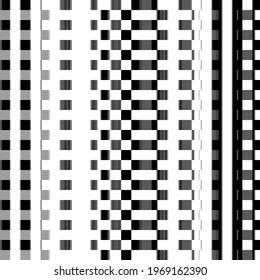Bright seamless abstract pattern in retro style. Vintage video games, audio equipment and televisions. Grunge background. Modern art. Video and broadcast error. Stock vector illustration.