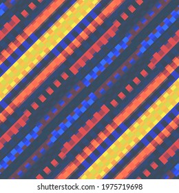 Bright seamless abstract pattern in retro style. Vintage video games, audio equipment and televisions. Grunge background. Modern art. Video and broadcast error. Stock vector illustration.