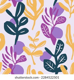 Bright Seamless Abstract Simple Fabrics Wallpaper. Vivid Endless Classic Garden Invitation, Seamless Art. Colorful Seamless Fashion Plant Quill Vector. 