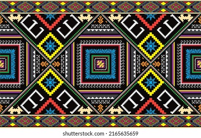 Bright seamless aztec pattern with indian traditional elements. Ruby geometric texture and boho background for textile, page fill, book covers