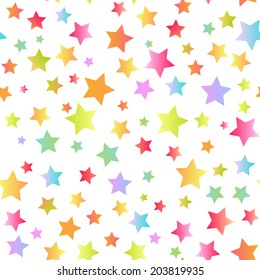 Bright seamless background with colorful  stars