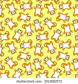 Bright seamless background with tigers. A texture for any use.