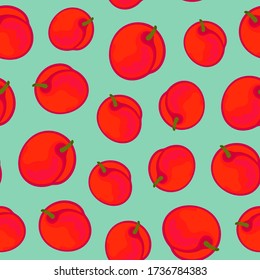 Bright seamless botanical pattern with apricots. Vector illustration.