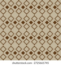 Padrão de bagas e marrons sem emenda brilhante com formas geométricas repetidas. Fundo abstrato ornamental. Motivos étnicos e tribais. Papel digital, impressão têxtil, preenchimento de página. Arte vetorial.
