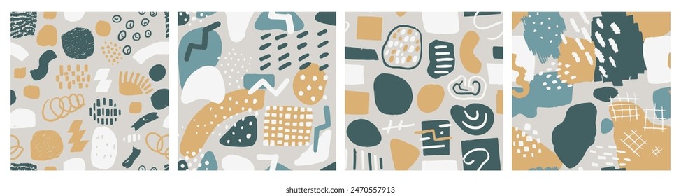 Bright Seamless Classic Graphic Artwork Vector. Light Seamless Contemporary Beauty Template, Seamless Silhouette. Blue Repetitive Creative Simple Lines Collection