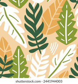 Bright Seamless Classic Organic Element Backdrop. Orange Continuous Abstract Beauty Illustration, Seamless Design. Colorful Endless Decoration Beach Quill Pattern. 