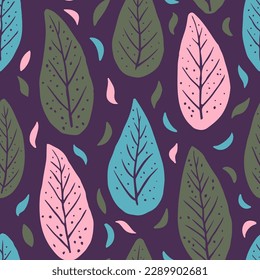 Bright Seamless Classic Trendy Textile Print. Vibrant Endless Decoration Flora Lines, Seamless Vector. Pastel Repetitive Doodle Organic Artwork Background. 