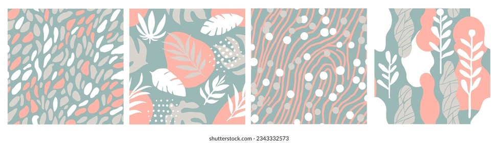 Bright Seamless Contemporary Garden Artwork Backdrop. White Endless Summer Tropic Lines, Seamless Print. Gradient Repetitive Fashion Simple Invitation Collection. 