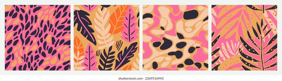 Bright Seamless Contemporary Palm Illustration Texture. Pastel Endless Fashion Fresh Leaves, Seamless Collection. Blue Seamless Nature Garden Ornament Vector. 