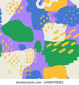 Bright Seamless Creative Simple Template Swatch. Vivid Seamless Brushed Trendy Illustration, Seamless Cover. Pastel Continuous Contemporary Isolated Surface Wrapping