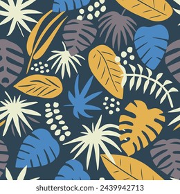 Bright Seamless Decoration Branch Scribble Background. Blue Repetitive Elegant Tree Textile, Seamless Design. Yellow Continuous Classic Modern Invitation Art. 