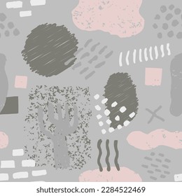 Bright Seamless Decoration Geometric Illustration Vector. Vibrant Repetitive Doodle Decorative Scribble, Seamless Blob. Orange Endless Round Artistic Element Paper