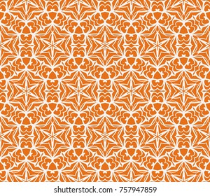 Bright seamless decorative geometric pattern with lace flower design. Vector illustration. For fashion, scrapbooking, invitation