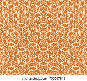 Bright seamless decorative geometric pattern with lace flower design. Vector illustration. For fashion, scrapbooking, invitation