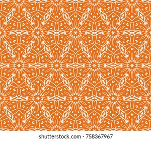 Bright seamless decorative geometric pattern with lace flower design. Vector illustration. For fashion, scrapbooking, invitation