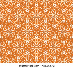 Bright seamless decorative geometric pattern with lace flower design. Vector illustration. For fashion, scrapbooking, invitation