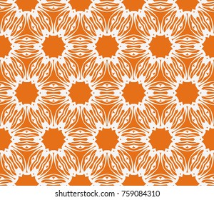 Bright seamless decorative geometric pattern with lace flower design. Vector illustration. For fashion, scrapbooking, invitation