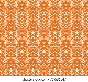 Bright seamless decorative geometric pattern with lace flower design. Vector illustration. For fashion, scrapbooking, invitation