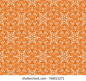 Bright seamless decorative geometric pattern with lace flower design. Vector illustration. For fashion, scrapbooking, invitation