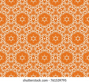 Bright seamless decorative geometric pattern with lace flower design. Vector illustration. For fashion, scrapbooking, invitation