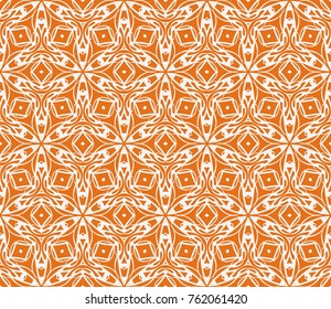 Bright seamless decorative geometric pattern with lace flower design. Vector illustration. For fashion, scrapbooking, invitation